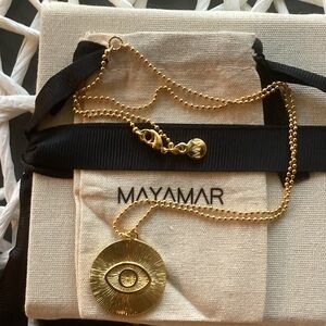 Gold Eye Pendant Necklace by Mayamar